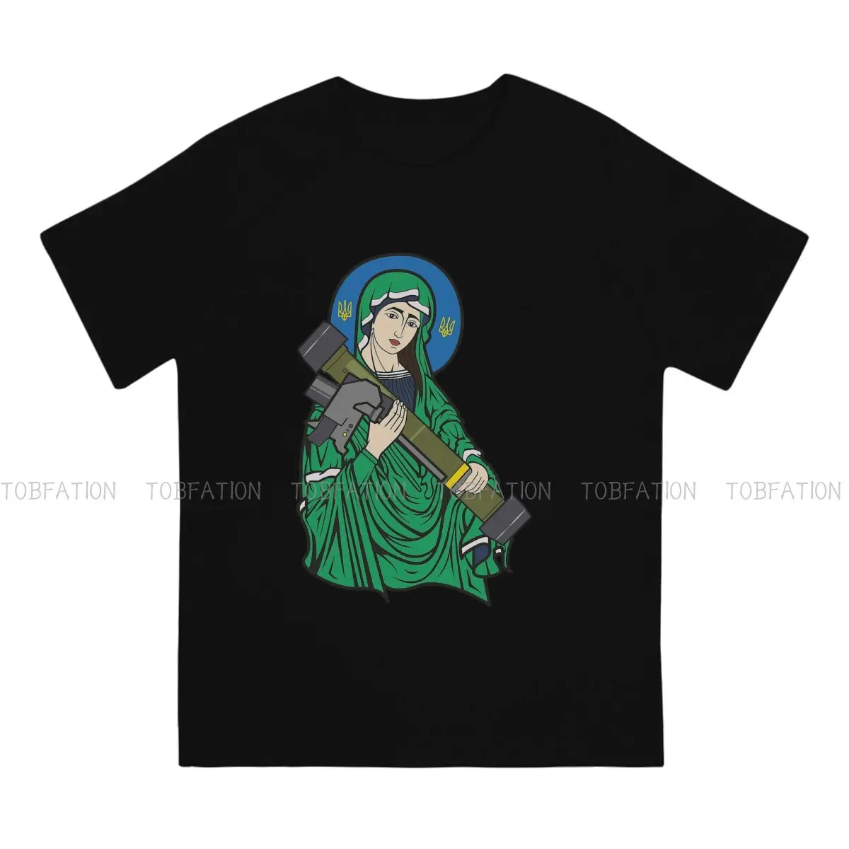 The Protector Of Ukraine Saint Javelin Tshirt Homme Men's Clothing Blusas Cotton T Shirt For Men