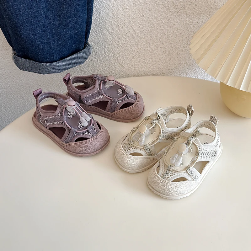 Kids Anti-Slip 2026 Summer Sandals Breathable Comfortable Mesh Casual Shoes With Adjustable Strap Non-Slip Rubber Sole For Girls
