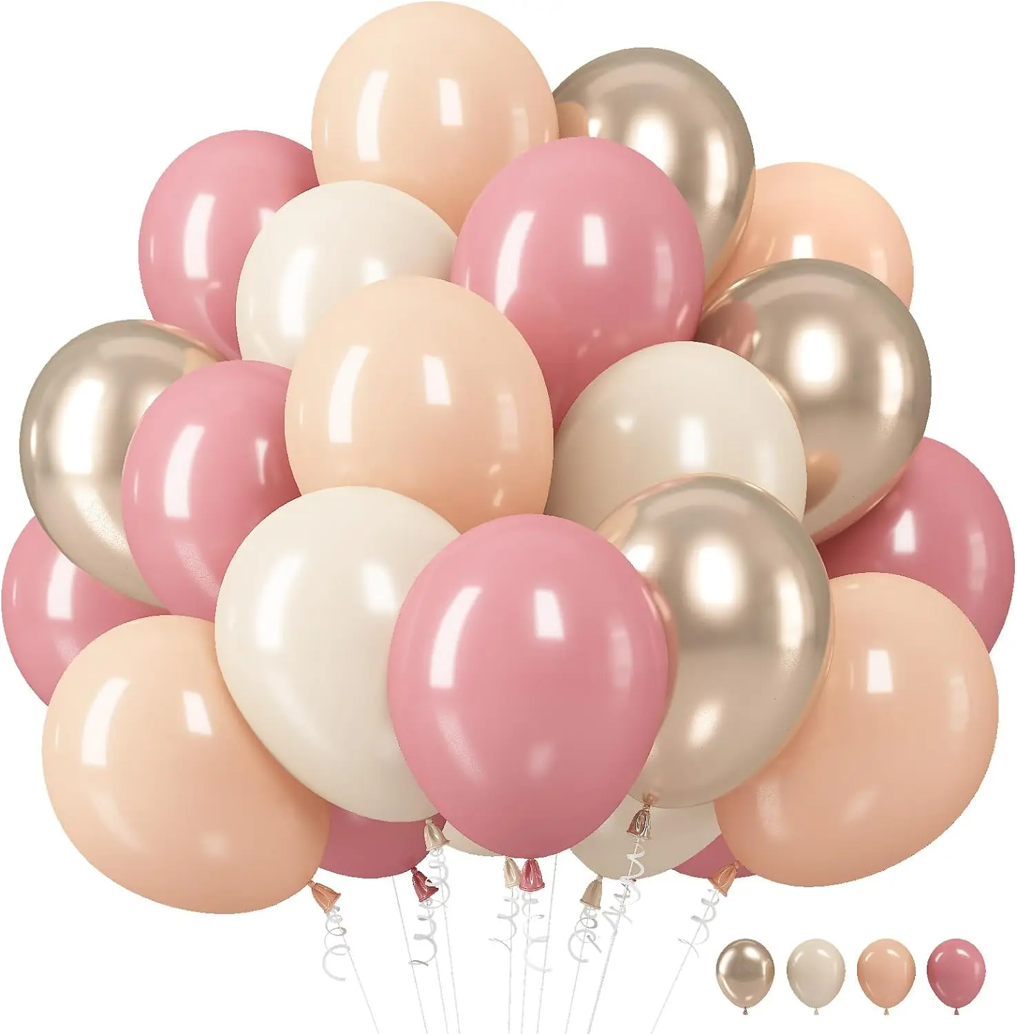 50pcs vintage pink balloons, wedding party balloon garland arch set, metallic rose gold balloons suitable for wedding, birthday