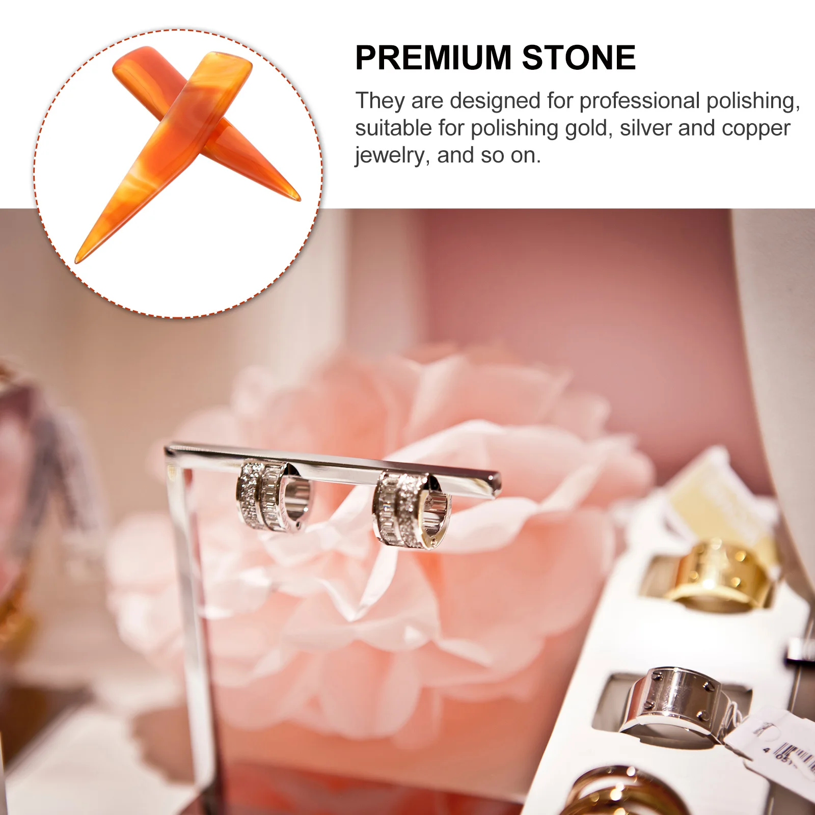 

2Pcs Agate Burnisher for Gold Silver Copper Jewelry Polishing Craft Tool Manual Polisher for Metal Clay Shine Agate Burnisher