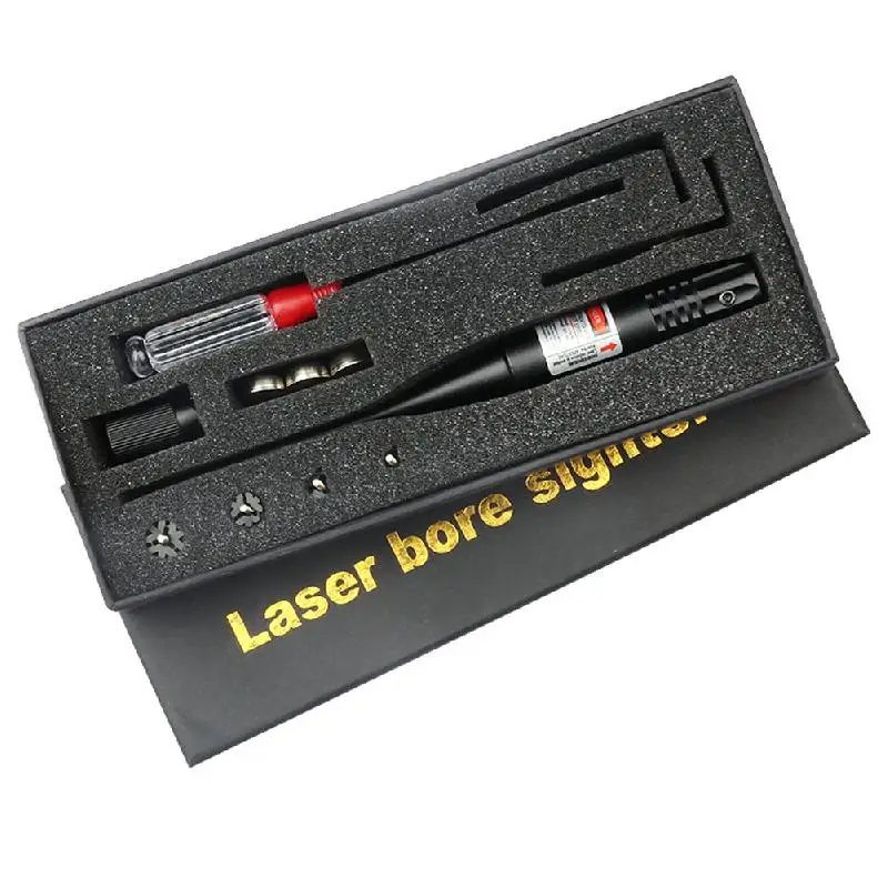 Red Dot Bore Sighter with Box, Collimator Kit, Adjustable Adapters,. 22 to .50 Caliber Scopes