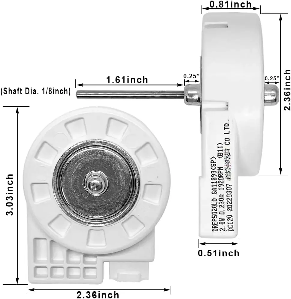 

DREP5020LD DA31-00146J Refrigerator Fan Motor Replacement Part for Samsung Refrigerator BLDC 1920 Fridge Evaporator Fan Motor