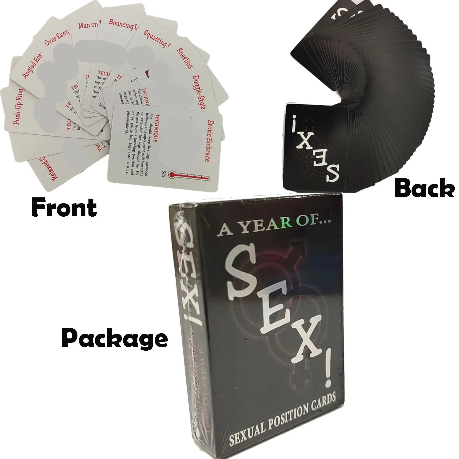 Couple Sex Games Sexual Position Cards 50 BDSM Bondage Restraint Cards SM Adult Games Bedroom Commands Luminous Dice Sex Cards view 2