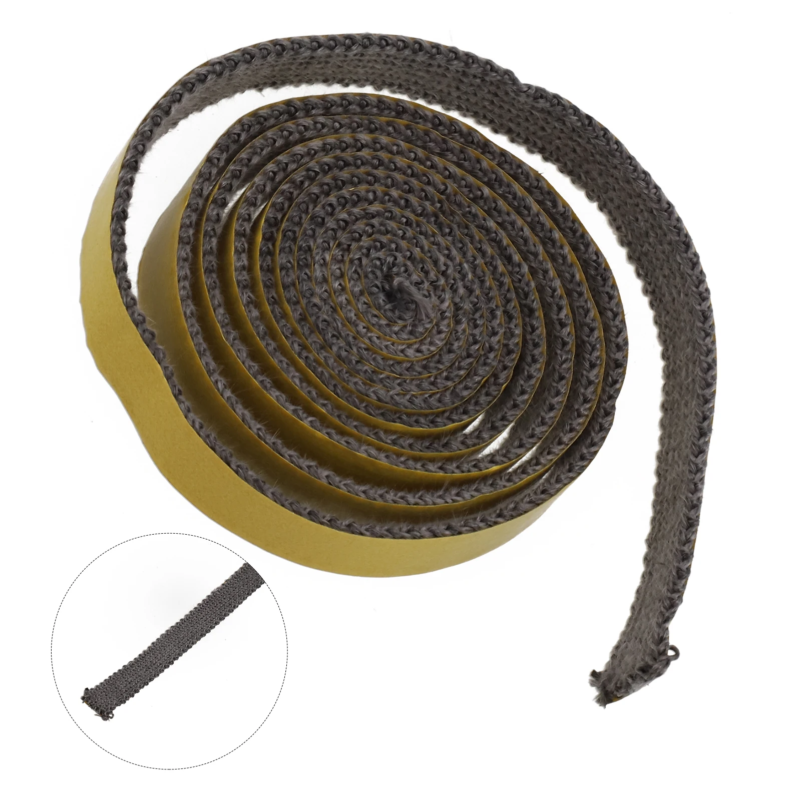 1PC 18/20/25mm*2m Fiberglass Self Adhesive Glass Seal Stove Black Flat Stove Fire Rope Fireplace Home Improvement Stove Sealers