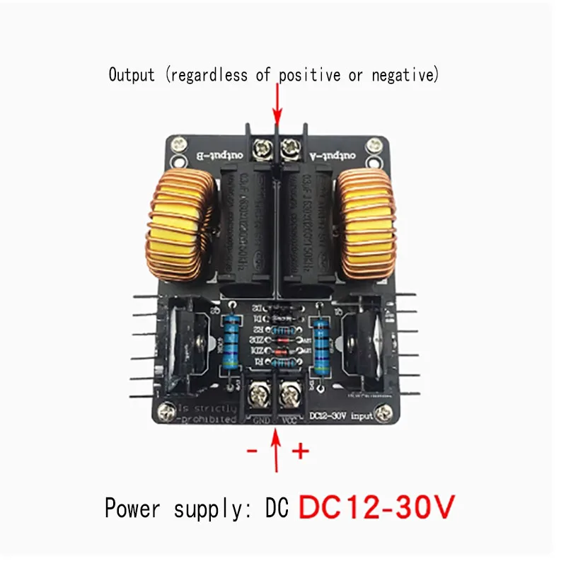 ZVS Tesla Coil Power Supply Tapeless High Voltage Generator Driver Board Induction Heating Circuit DC12-30V
