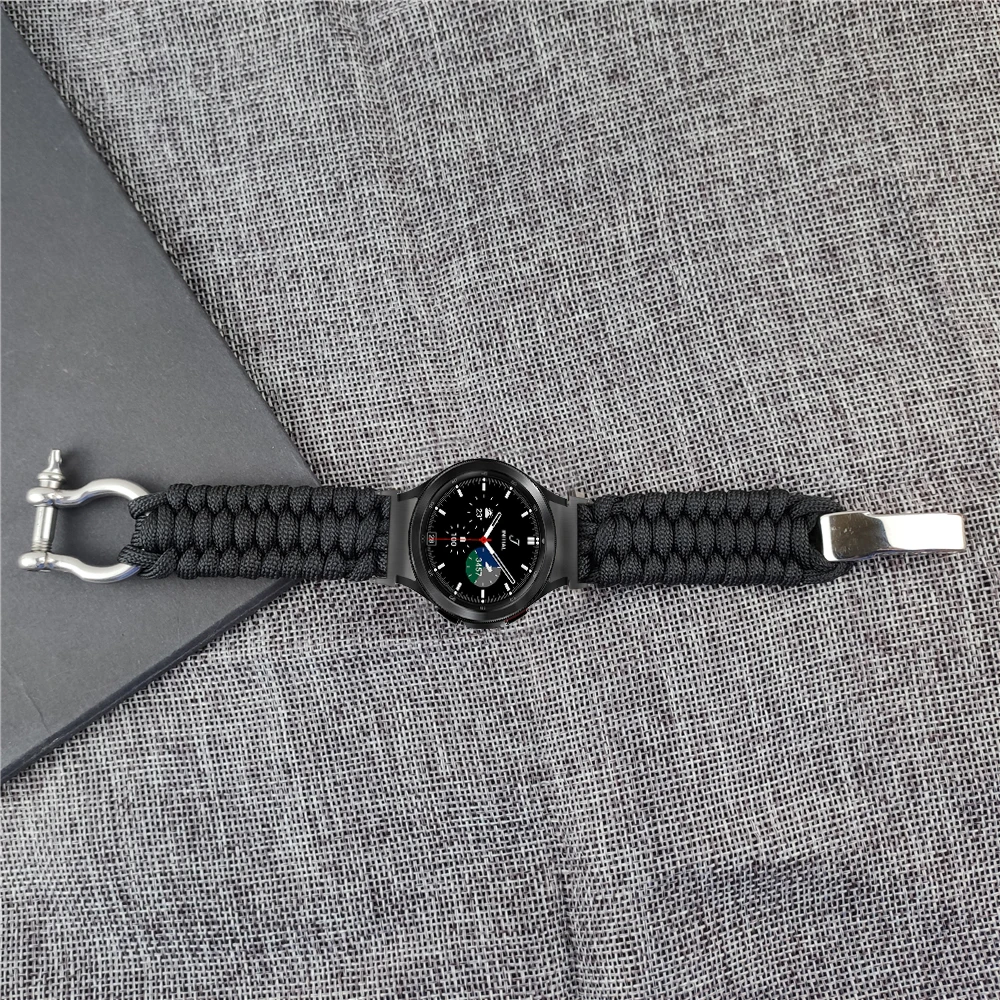 For samsung galaxy watch 5pro 45mm band 7 6 4classic 46mm 47mm no gaps Nylon rope Braided correa galaxy watch5 4 40mm 44mm strap