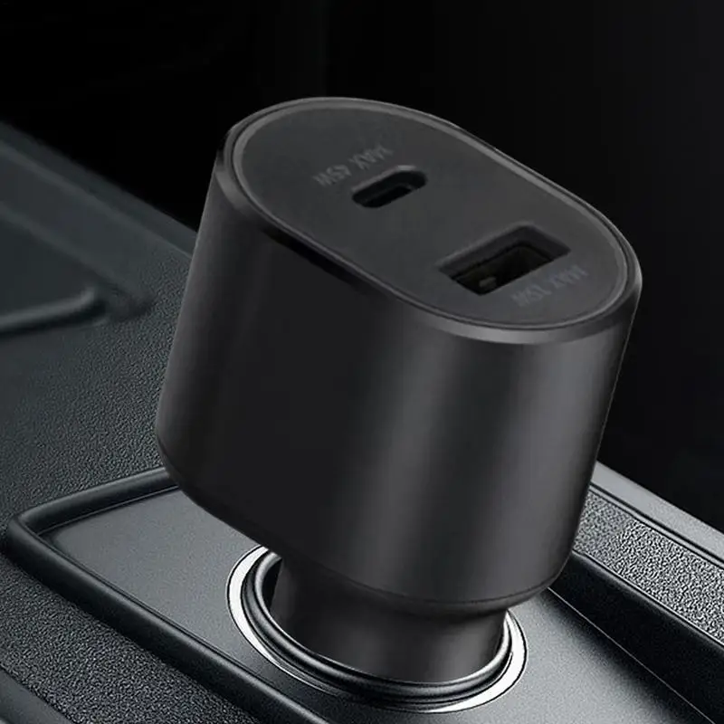 充電ケーブル付き高速カーチャージャー、2ポートカーチャージャー、電話、カメラ、ラップトップ用アダプター