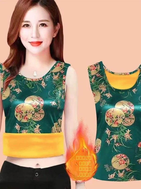 เสื้อกล้ามผู้หญิงเนื้อผ้านุ่มพิเศษแบบชิ้นเดียว ทรงกลม ใส่เป็นเสื้อซับในได้ อุ่นสบาย สไตล์ลำลอง ยืดหยุ่น เหมาะสำหรับฤดูใบไม้ร่วงและฤดูหนาว