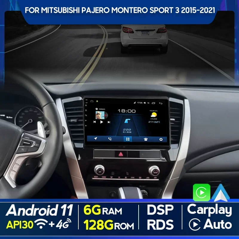 QSZN For Mitsubishi Pajero Montero Sport3 2015-2021 2din Android 12.0Car Radio Multimedia Video Player GPS Navigation 4G Carplay