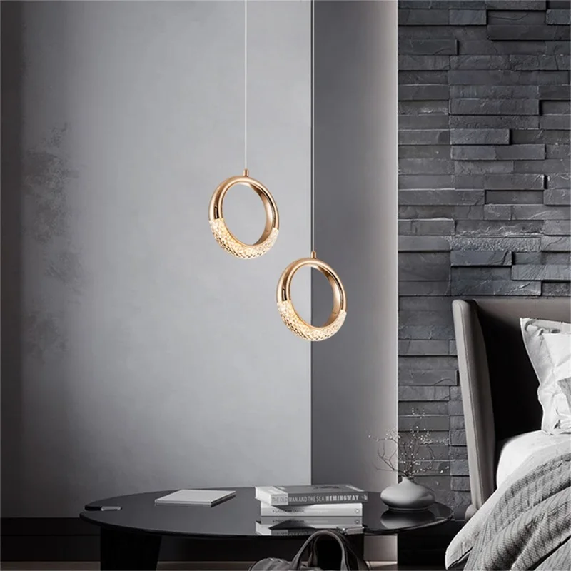 

TEMAR Pendant Light Modern LED Creative Lamp Fixtures Round Ring Decorative for Home Stairs Aisle