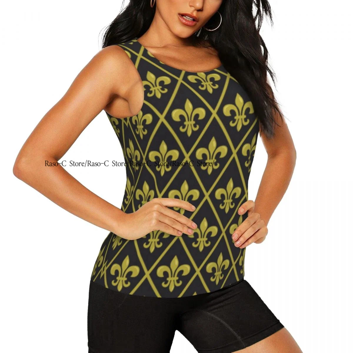 Women Fitness Sexy Yoga Vest Mardi Gras Carnival Gym Sports Top Tank Female