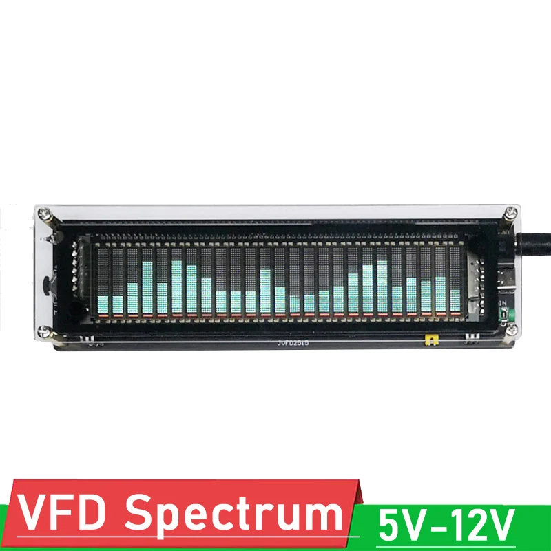 VFD Music Spectrum Display clock Voice control Level Indicator rhythm Analyzer VU Meter FOR TYPE-C 5V 12V car POWER Amplifier