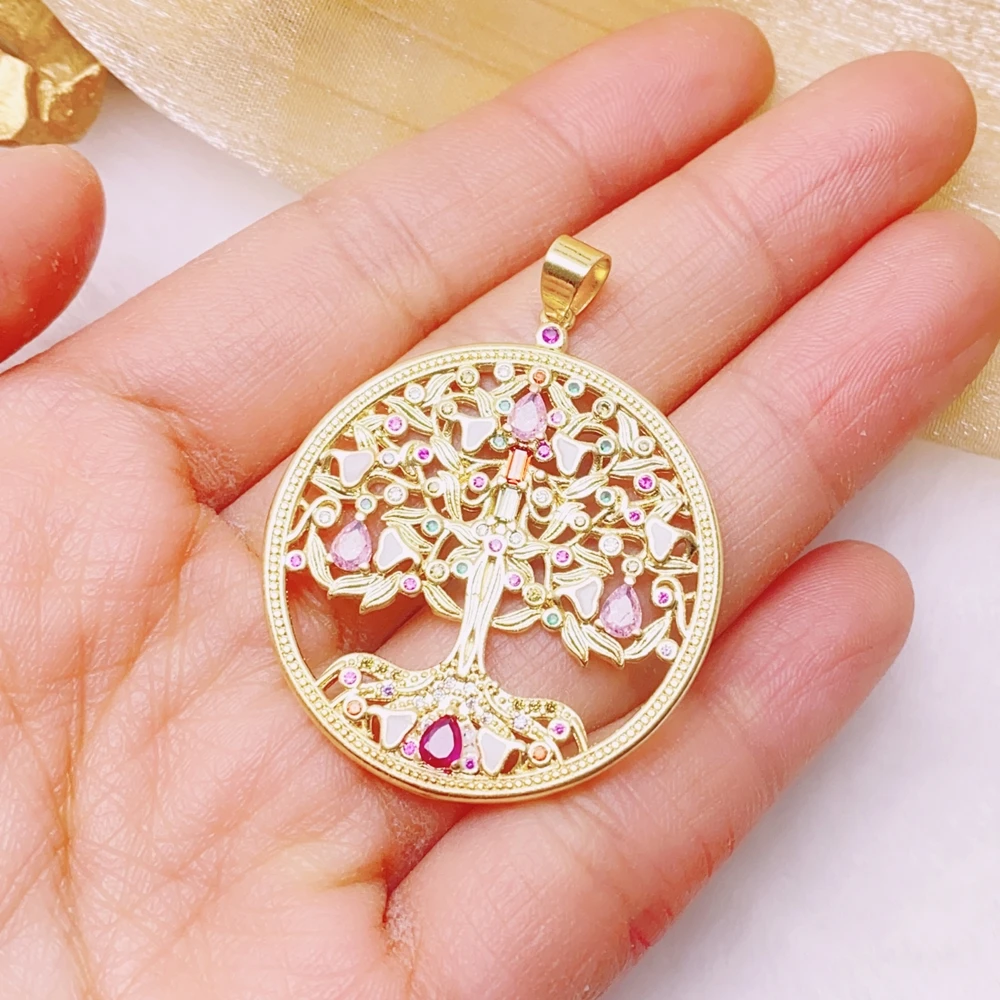Juya 18K Gold Plated Colorful Enamel Hamsa Fatima Hand Greek Evil Eye Charms for DIY Turkish Talisman Jewelry Making Decorations view 3