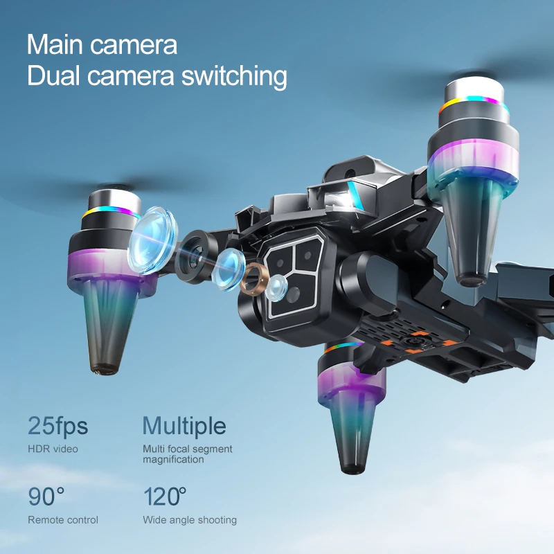 Outdoor Aerial Drone Electric Dual Camera 90° 120° Wide Angle HDR Video Gesture Photo Video Dual Camera Switch HD Large Screen RC Drone view 5