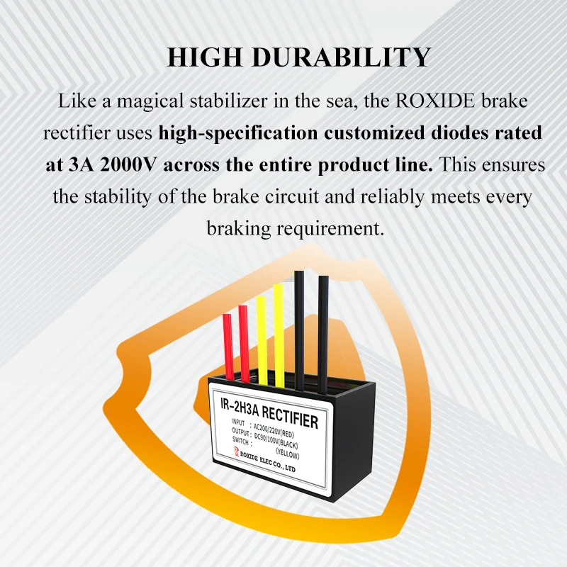 IR-2H3A Motor Holding Brake Rectifier (AC200/220V, DC90/100V) | Brake Switch | Power Supply