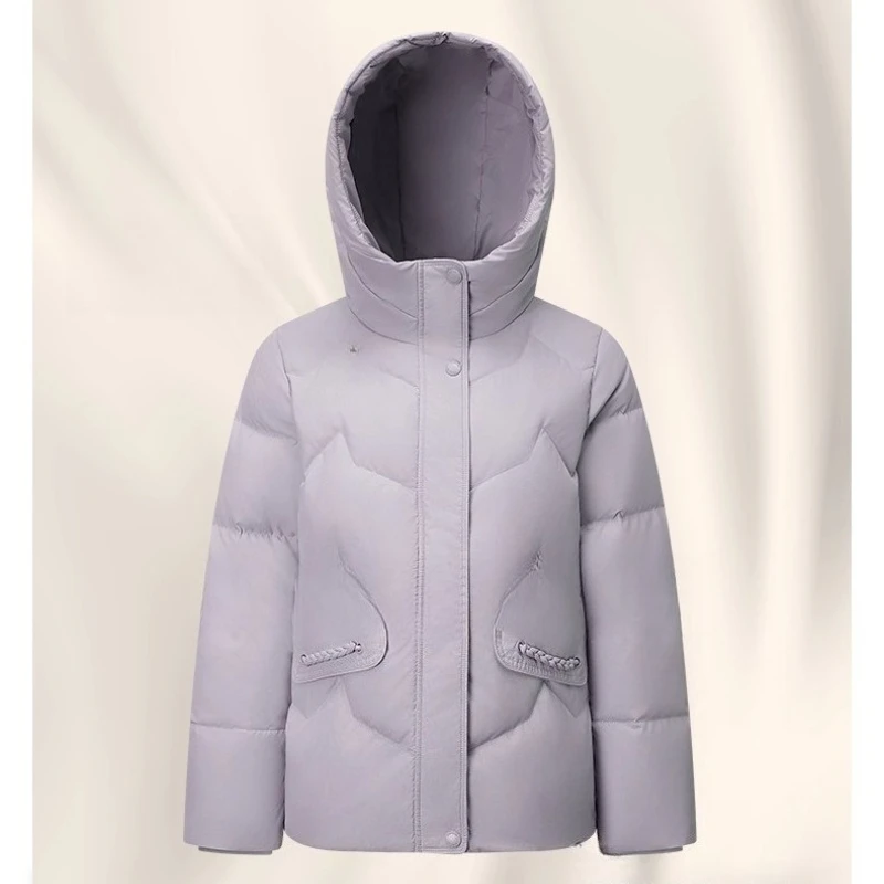 Chericom 여성 겨울 다운 재킷 2025 후드 다운 코트의 새로운 기능 여성용 캐주얼 따뜻한 통근 솔리드 의류 Simple Y309171Y