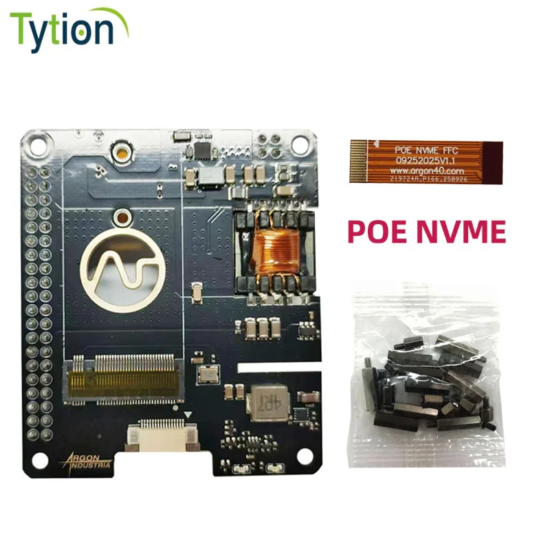 

Raspberry Pi 5 POE HAT 5 В 5 А Модуль питания Argon PCIE M.2 NVMe Плата расширения жесткого диска