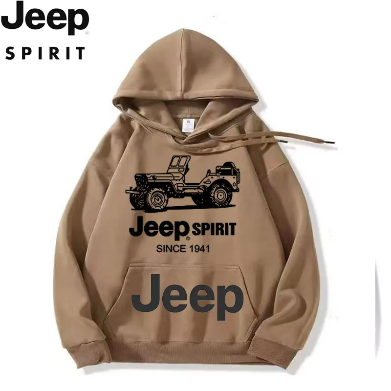 JEEP 1941 Classic Printed Hoodie, 2026 New Style Thick Fleece Liner