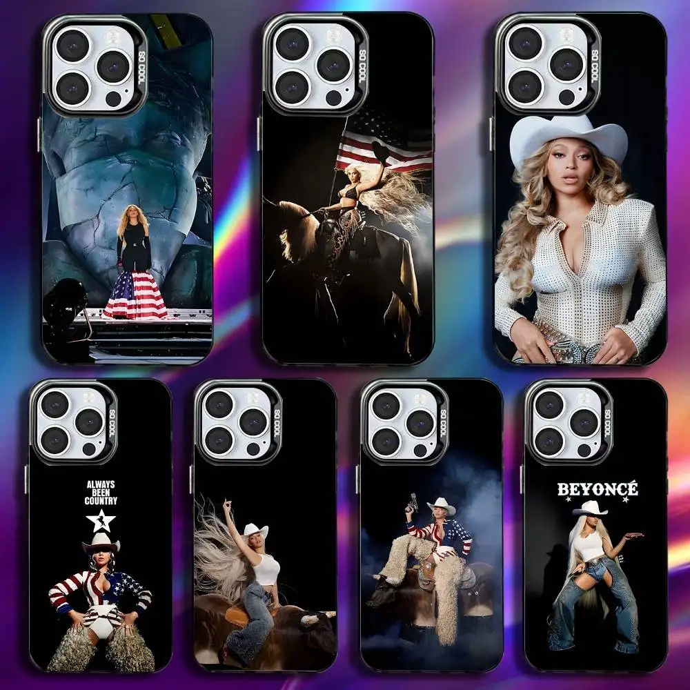 

Singer B-Beyonce Cowboy Carter Phone Case For iPhone 16,15,14,13,12,11,Pro,Max,Plus,Mini,XS,SE Anti Fall Black Matte Hard Bumper