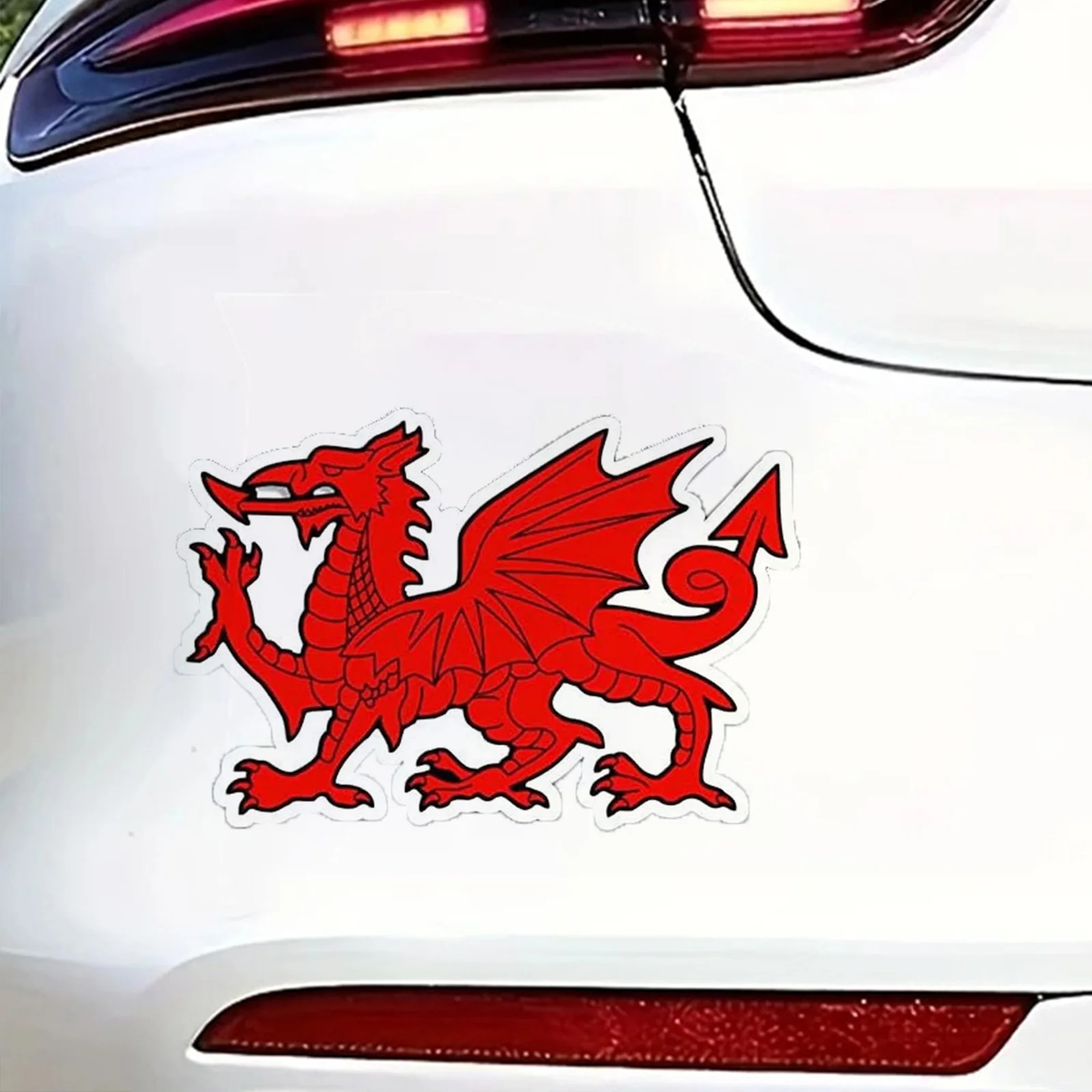 

15x10 см автомобильные наклейки с красным драконом, водонепроницаемые виниловые наклейки, для окон, бампера, внешние декоративные аксессуары