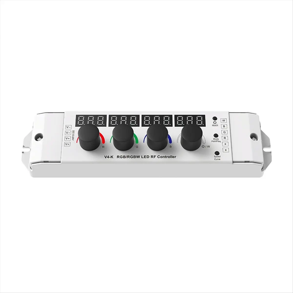 ABAN 12-24VDC 4 Knob Key RGB/RGBW LED Dimmer Controller 4CHx4A Digital Display As Remote for 4 Channel LED Strips
