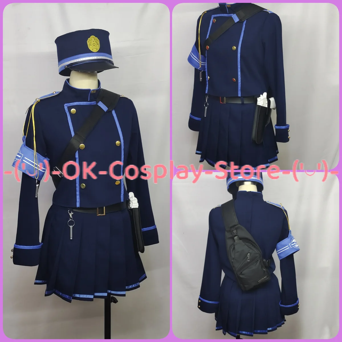 Spiel blau Archiv Hikari Nozomi Cosplay Kostüm U-Bahn Zwillinge Cosplay Anzug mit Hut Tasche Halloween Party Uniformen nach Maß