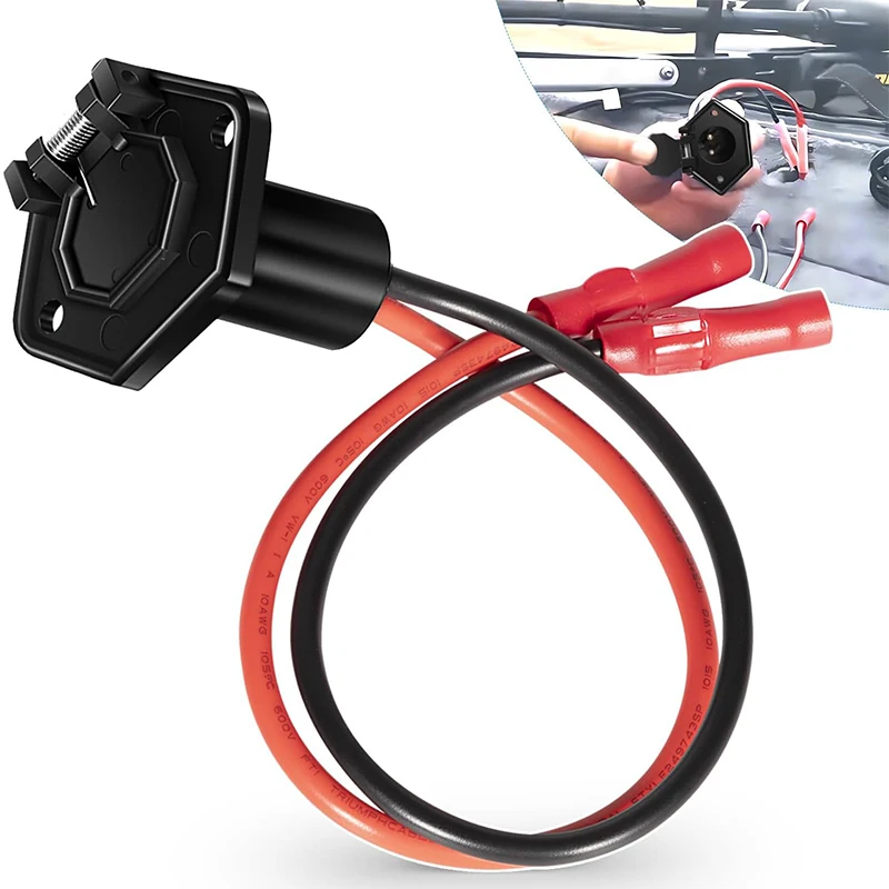 

8M4000954 Trolling Motor Power Receptacle, 2-Prong 12V, 24V or 36V Trolling Motors, for Bow-Panel Installation