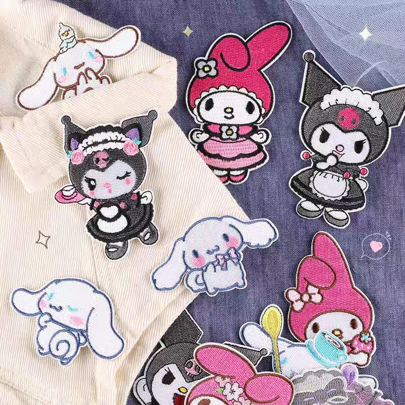 

Sanrio Hello Kitty My Melody Kuromi Cinnamoroll Embroidery Cartoon Clothing Stickers DIY Anime Clothes Patches Garment Stickers