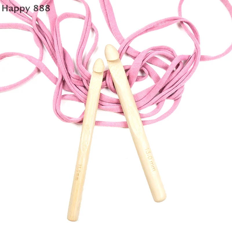 

Одна пара больших деревянных крючков для вязания крючком, 11 мм и 13 мм, с ткацкой иглой для вязания