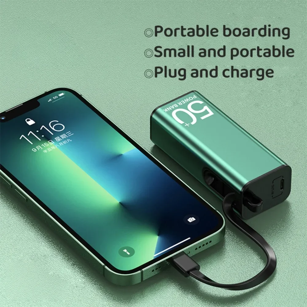 Multifunctional Outdoor Mini Power Bank 5000mAh Portable Small Size Fast Phone Charger Emergency Flashlight Lighting Powerbanks