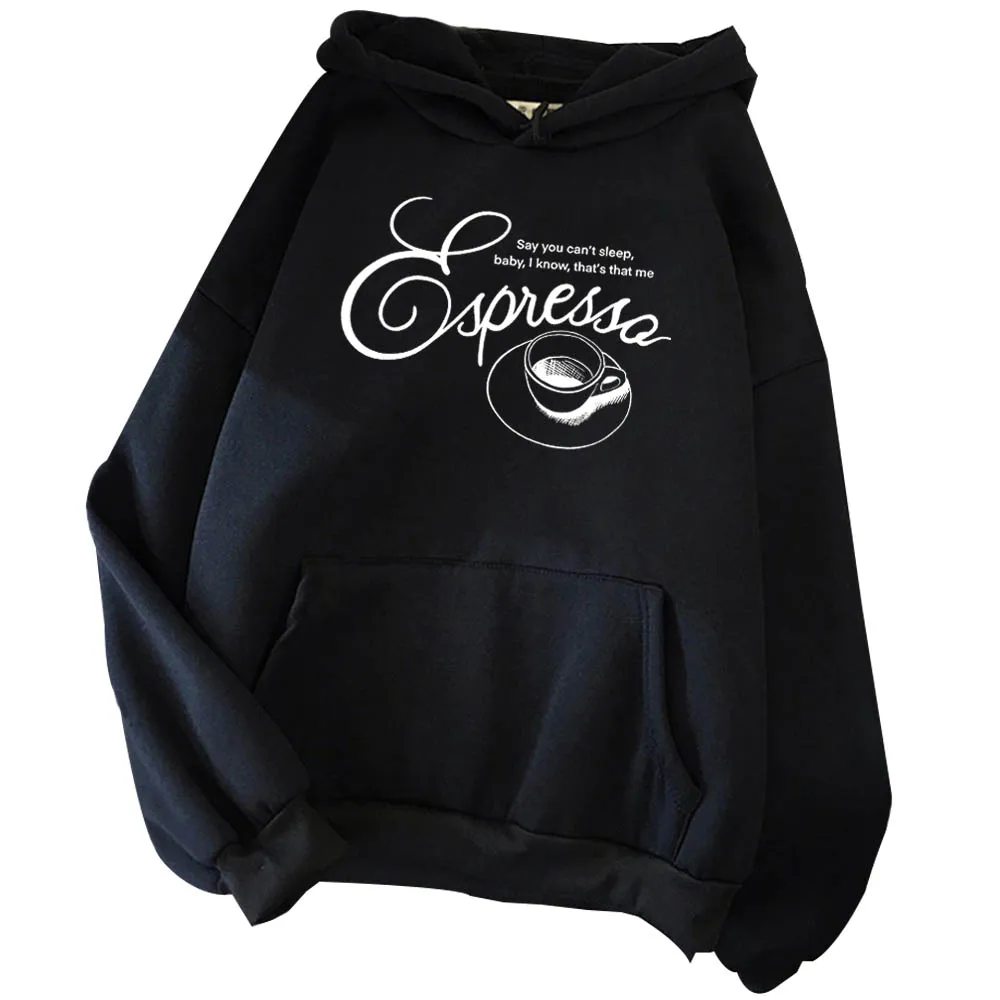 Sabrina Carpenter Espresso Hoodie Sabrina Carpenter Music Merch Fan Gift Unisex Harajuku Long Sleeve Sweatshirts