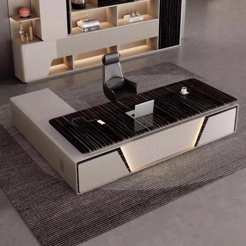 #Modern Computer Office Desk Minimalist Aesthetic Nordic Luxury Office Desk Executive Design Meuble Bureau Commercial Furniture