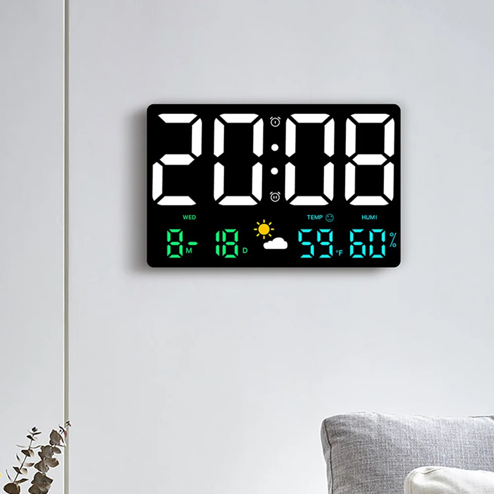 

Large Digital Wall Clock Temperature Humidity Weather Alarm Calendar Countdown Office Home Multifunctional Air Pressure