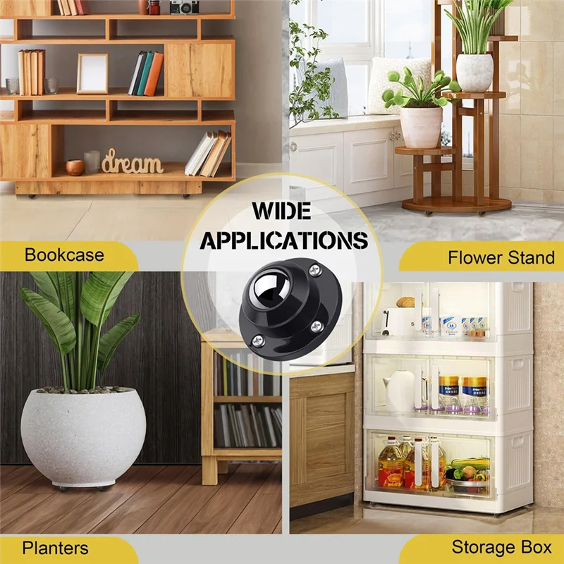 N08R 8 Pack Self Adhesive Caster Wheels For Furniture, Load Capacity 28LBS Per Wheel, Low Profile Swivel Wheels Durable Easy Ins