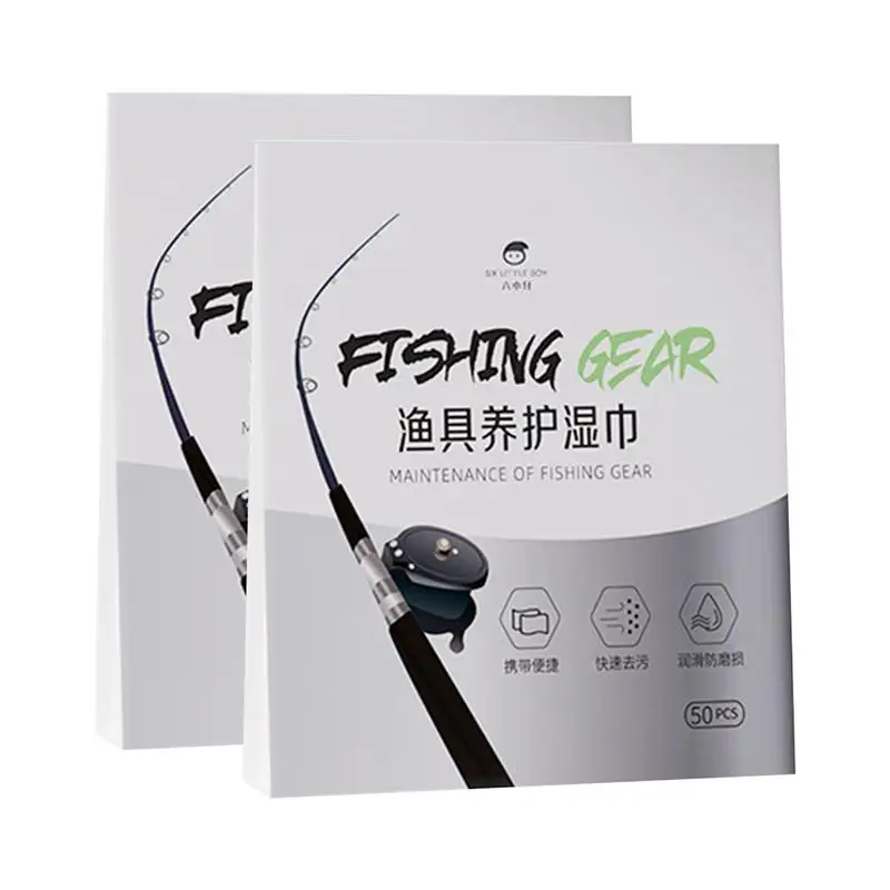 Fishing Rod Cleaning Oil 100 Sheets Fishing Pole Care Wet Wipes Independently Packaged Oil Wet Wipes For Freshwater Rod