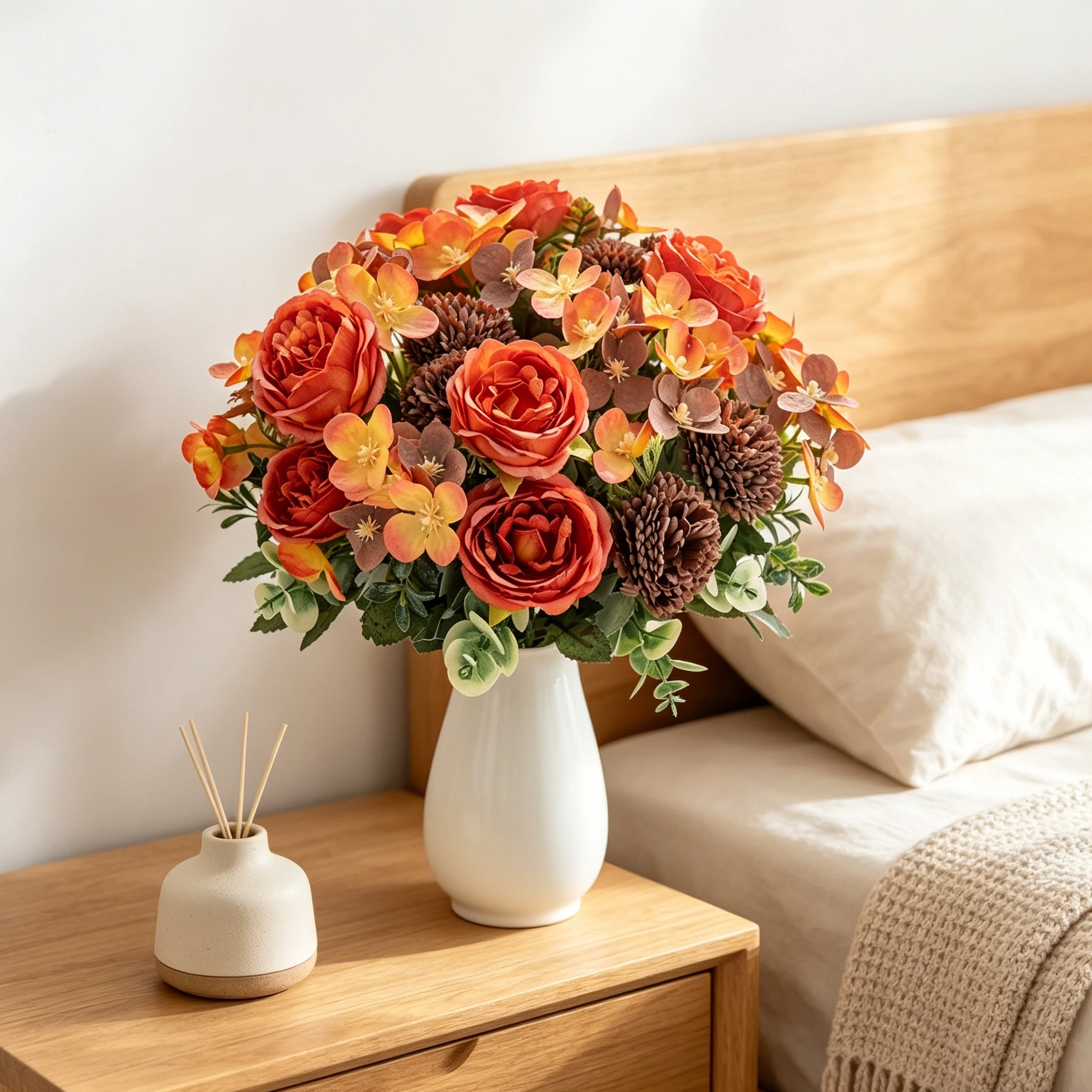 1 pièce Fleur artificielle en soie, Boule de pivoine et chrysanthème, pour jardin extérieur, bouquet de mariée, vase de maison, fête, festival, cadeau DIY, économique