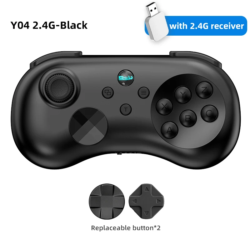 Y04 Spielcontroller 6-Tasten-Kampfspiel-Controller mit Höhenverstellbarem Hall-Joystick für PC/iOS/Switch/Android