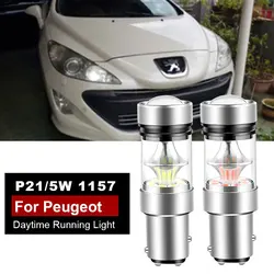 2x CANbus P21/5W Led Car 1157 BAY15D Projector Lights For Peugeot 408 308 3008 RCZ Led DRL Daytime Running Lamp