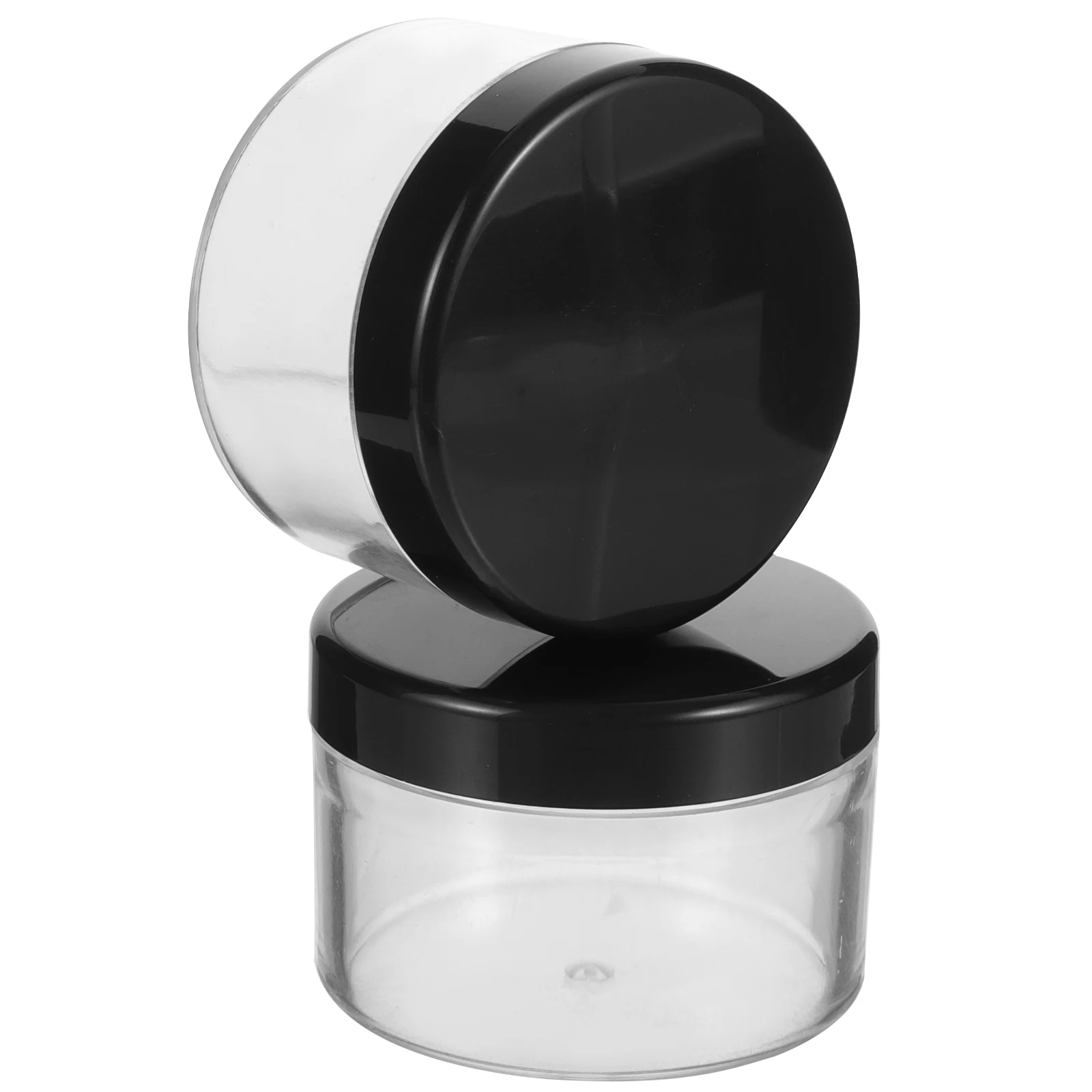 

2Pcs Powder Case Loose Powder Container Portable Plastic Travel Makeup Jar Storage Box Blusher Holder