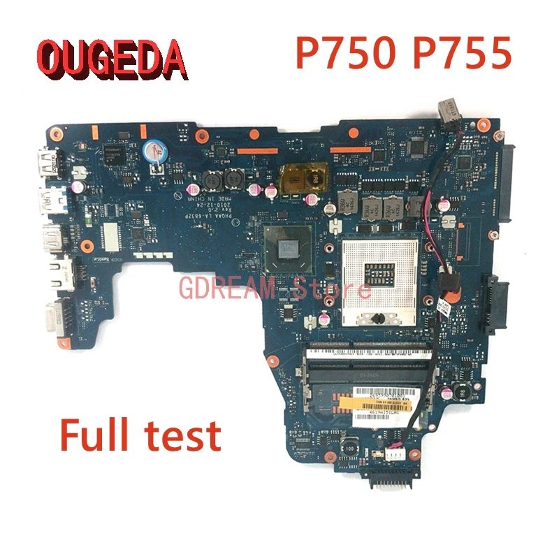 

OUGEDA K000121690 PHQAA LA-6832P Main board for TOSHIBA Satellite P750 P755 Laptop Motherboard HM65 DDR3 full test