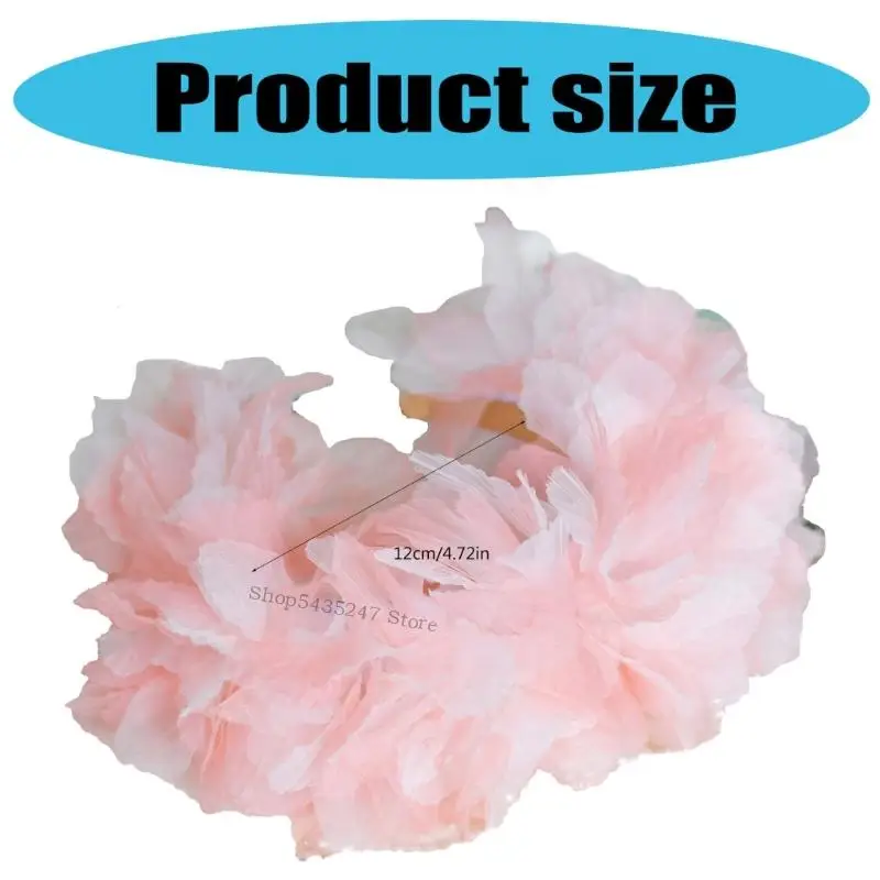 Tulle Flower Headbands Blossom Hairhoop cho sự lãng mạn dịp phụ nữ mặc quần áo H7EF