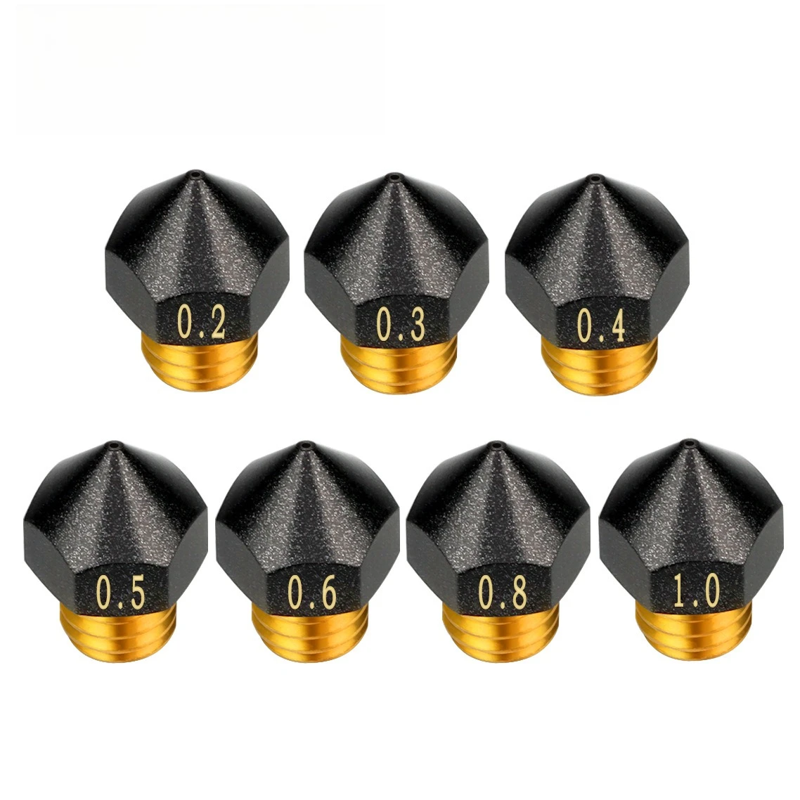 3D printer accessories, Teflon coated nozzle E3D MK8 volcanic brass nozzle, non-stick head anti-drawing