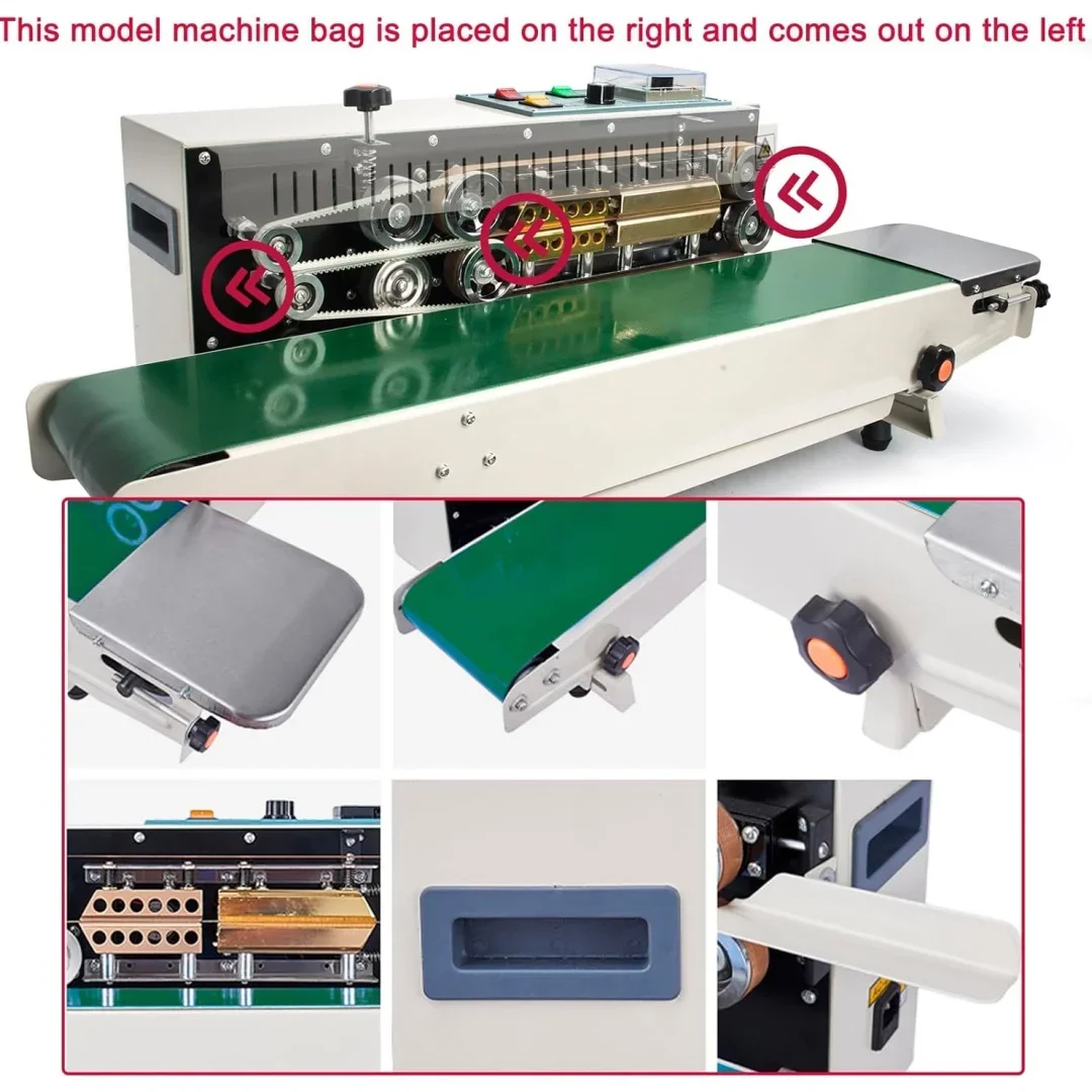 Continuous Sealing Machine Automatic Horizontal Continuous Bag Band Sealer FR900 Plastic Bag Sealer Machine with Digital