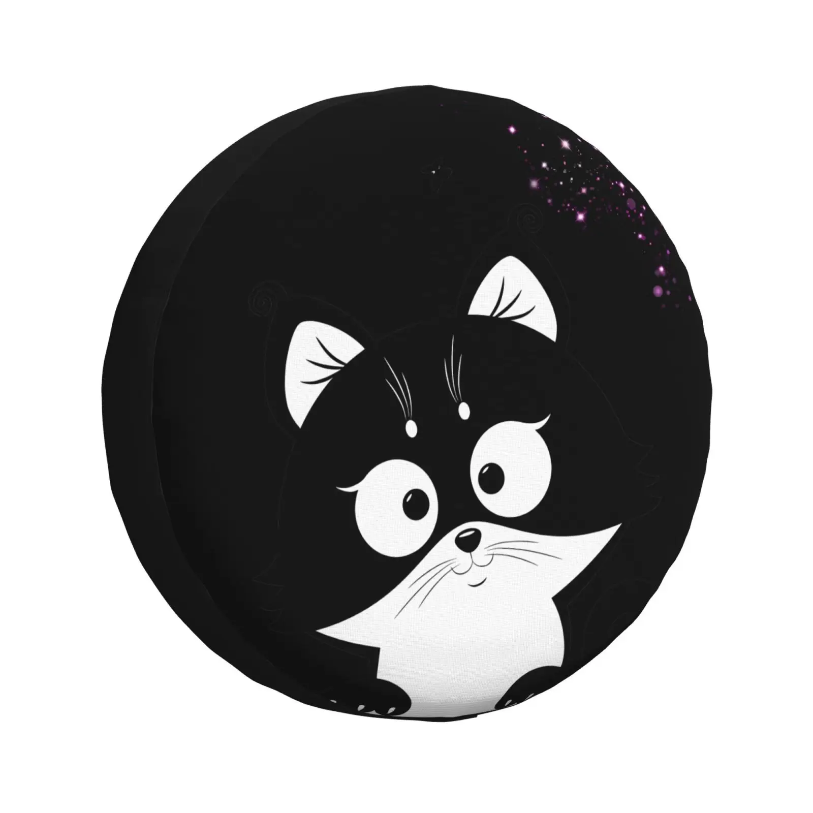 

Чехол для запасного колеса с рисунком черного кота, подходит для внедорожников, внедорожников Pajero 4x4, защита для прицепа 14, 15, 16, 17 дюймов