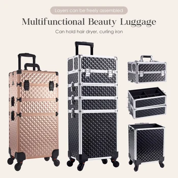4-in-1 Rolling Makeup Trolley Case 1