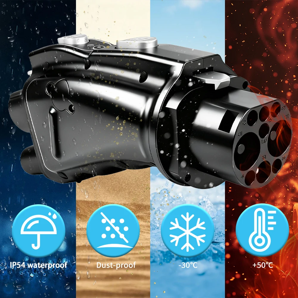 Unirise CCS2 a GB/T EV Adaptador convertidor DC 300A 1000V 300KW CCS Combo 2 a GBT Adaptador de cargador de carga de vehículo eléctrico