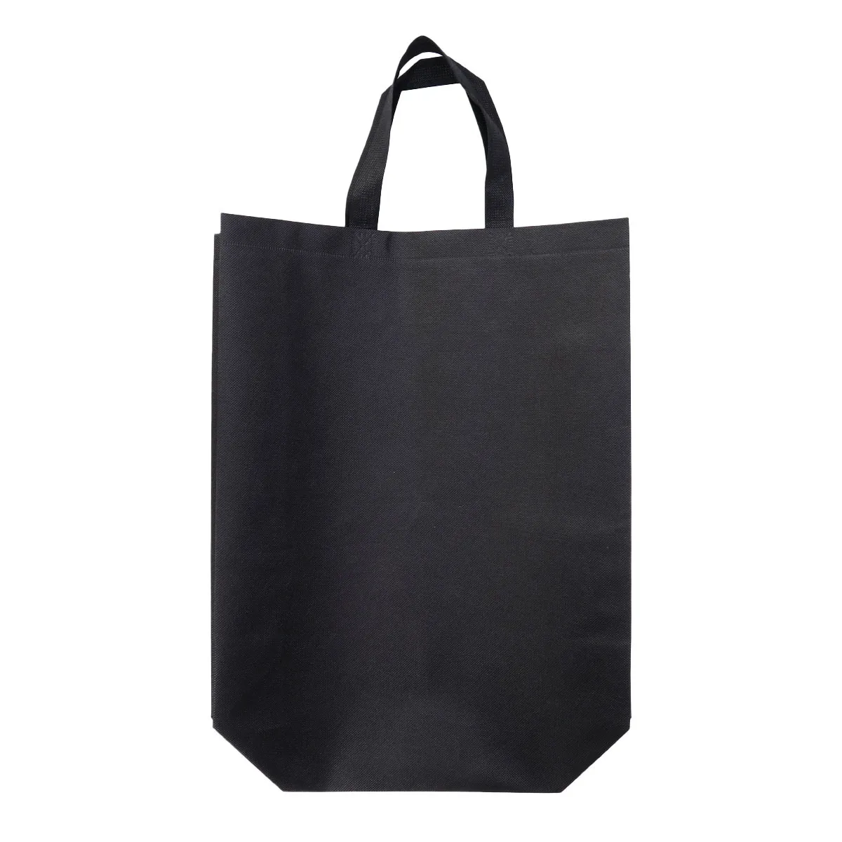 

4Pcs Non-Woven Fabric Foldable Shopping Bag Eco-Friendly Reusable Heavy-Duty Grocery Bag Large Capacity Storage Black 35x12x41cm