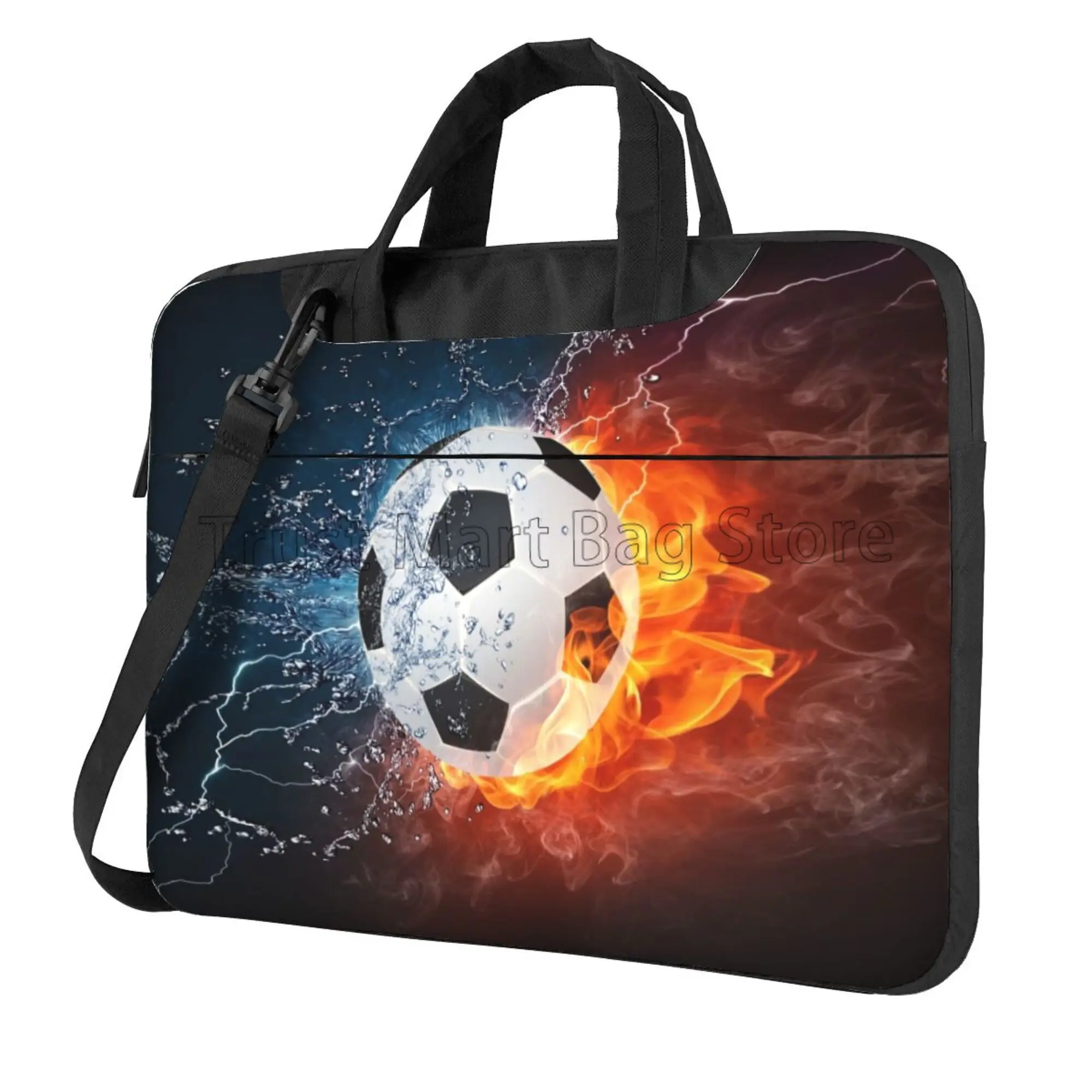 Soccer Ball Print Laptop Shoulder Bag Compatible with 13/14/15.6 Inches Custom Carrying Case Computer PC Cover Pouch