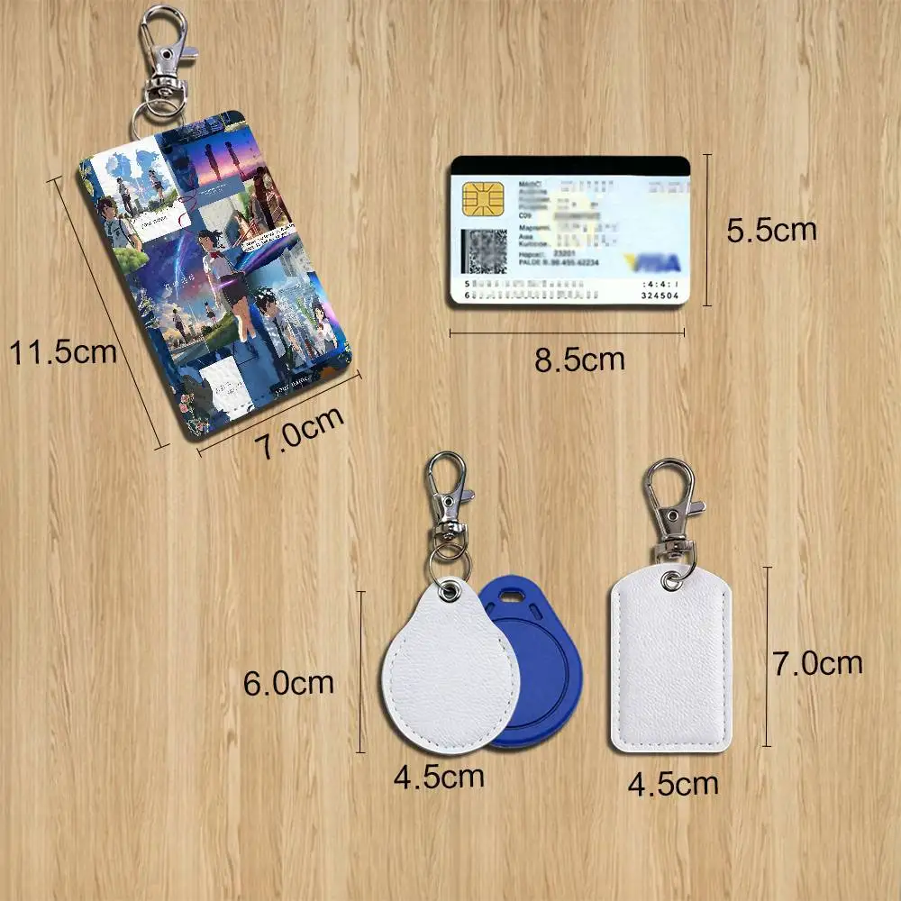 K-Kimi no Na wa Anime Your Name Card Holder Keychain Key Ring Door Lock Access Protective Case For Security Gift