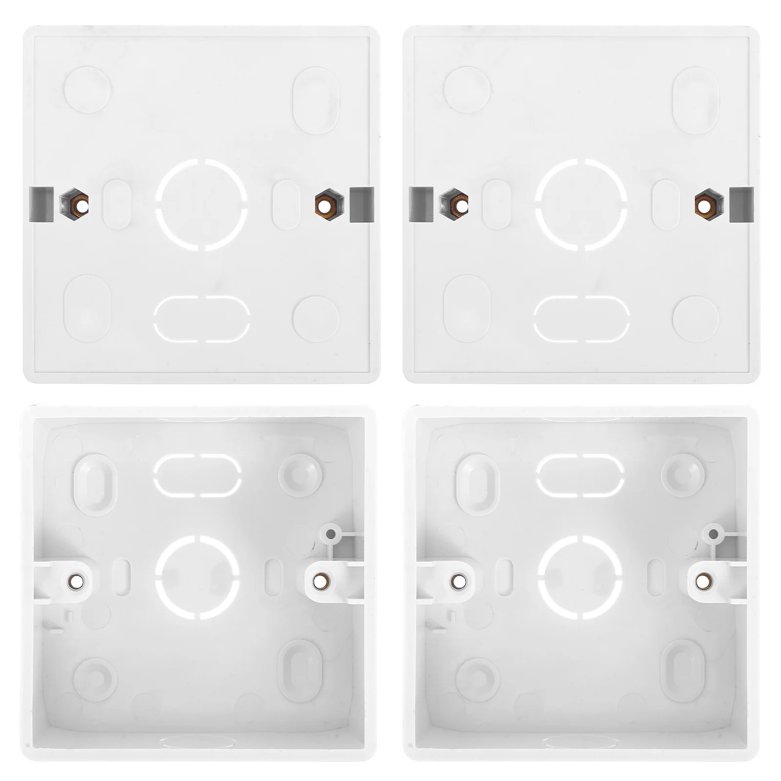 

4Pcs Wall Socket Boxes Outdoor Electrical Projects Universal Junction Box External Installation Outlet Base Box